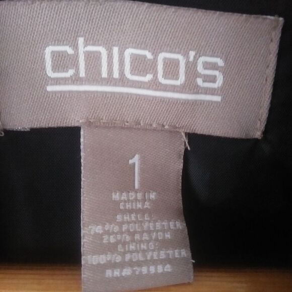 Chico's Iridescent Dark Red Open-Front Crinkle Satin Blazer, Chico's Size 1 - Picture 7 of 11